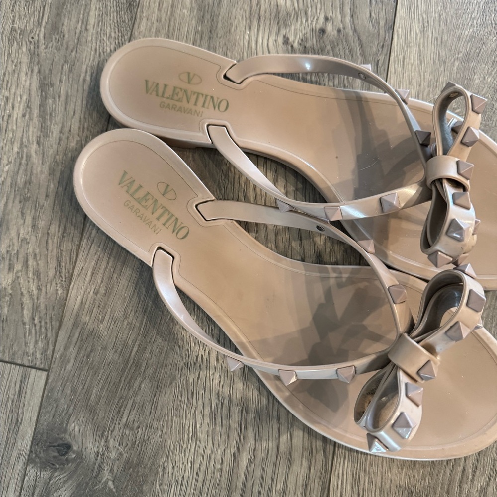 Valentino Nude Studded Women's Sandals - Picture 3 of 10